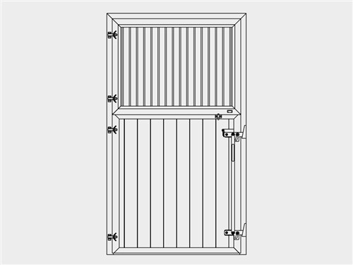 Porte d'écurie en 2 parties avec fenêtre 1200 B mm x2215