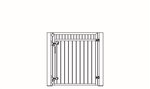 Porte de stalle mi-hauteur bois Bongossi