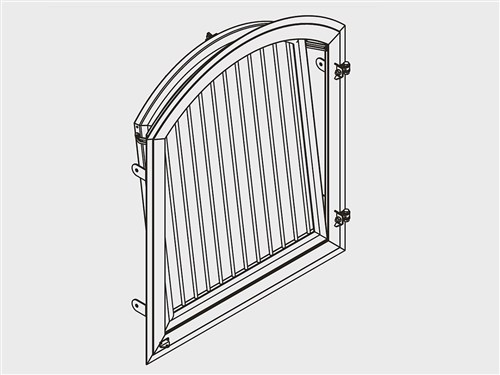 Fenêtre oscillo-battante courbée 1000Lx2000/2200H mm