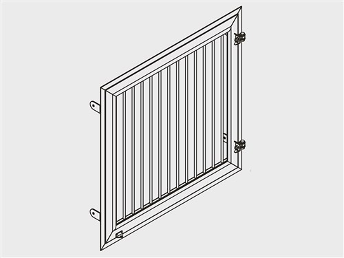 Fenêtre tournante avec barreaux de 1000x1000 mm