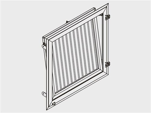 Fenêtre oscillo-battante avec barreaux de 1000x1000 mm