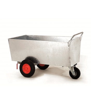 Chariot de transport 600 litres galvanisé, avec vanne