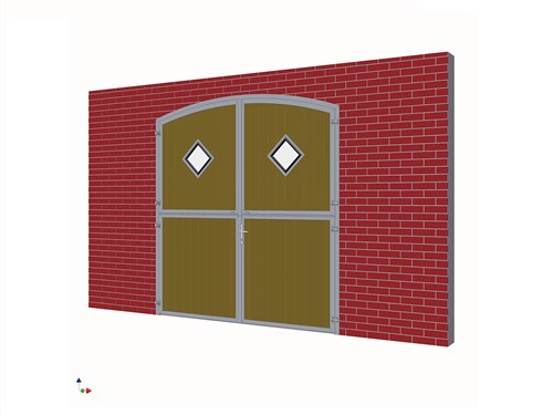 Porte d'écurie avec arceau, 300 L x 200/220 H cm