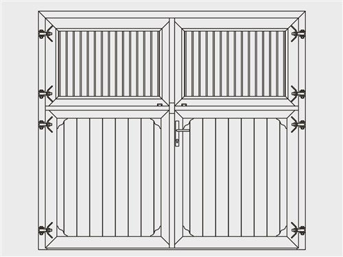 Porte d'écurie avec fenêtre pivotante, 300 B x 220 H cm