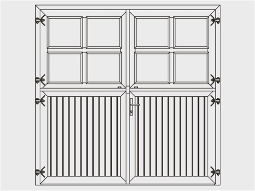 Porte d'écurie en 2 parties  avec fenêtre 2400 B mm x3000mmH