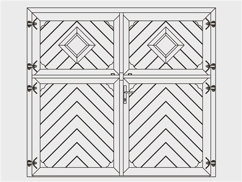 Porte d'écurie aspect chevrons, 300 Lx220 H cm,