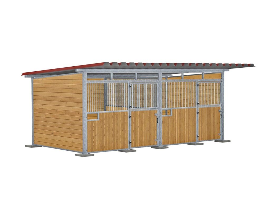 Voorwand 2200 mm H x 3380 mm B, weidehut
