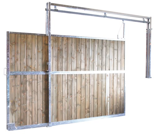 Cloison coulissante pleine bois Douglas lg 3,5 m