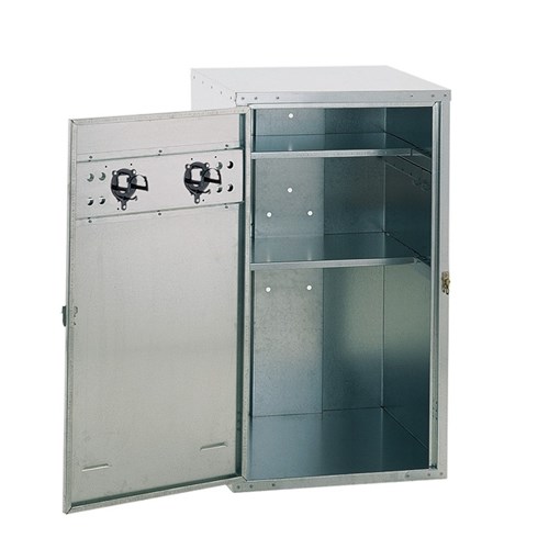 Armoire de rangement 106x60x60 avec serrure à papillon et 2 étagères