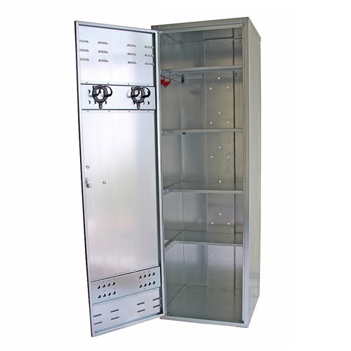 Armoire de rangement 190x60x60 avec serrure à papillon et 4 étagères
