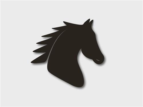 Autocollant design, Tête de cheval noir, environ 40x40cm