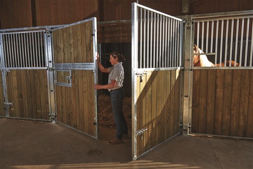 Façade de box ouvrante pleine bois/barreaudée Lg 3m Douglas