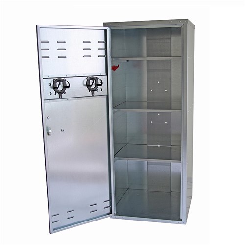 Armoire de rangement 150x60x60 avec serrure à cylindre et 3 étagères.