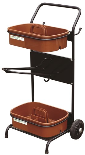 Chariot porte-selle Roulant PM avec bac de pansage Caramel