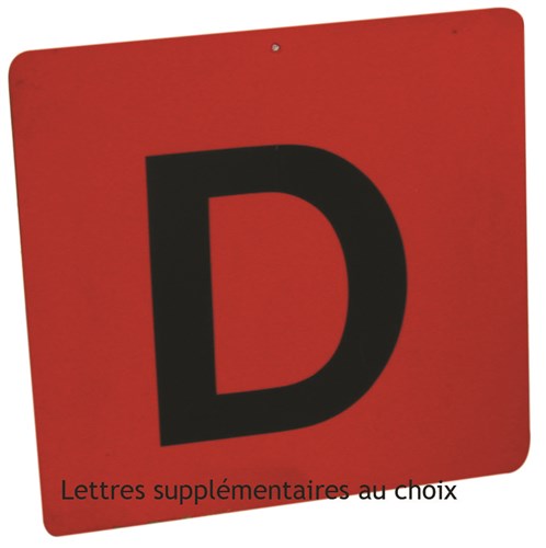 Lettres supplémentaires de maniabilité  au choix, fond rouge