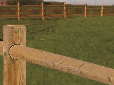 Traverse ronde en bois Oxford, 80 mm x 3000 mm de long