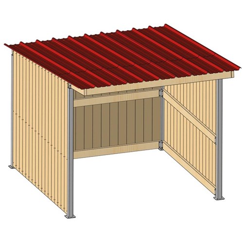 Abri 3,18x3,18 Clin Douglas 42 mm Bordeaux