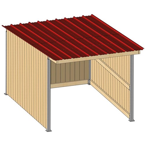 Abri 4,18x3,18 Planche Douglas 32 mm Ardoise