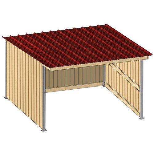 Abri 4,18x4,18 Clin Douglas 42 mm Bordeaux