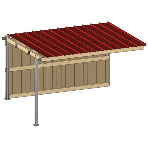 Extension d'abri 4,09x3,18 Clin Douglas 42 mm Bordeaux