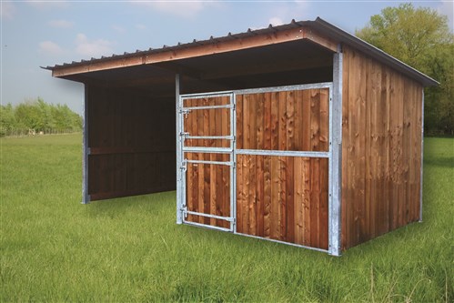 Extension d'abri 4,09x4,18 Clin Douglas 42 mm Ardoise