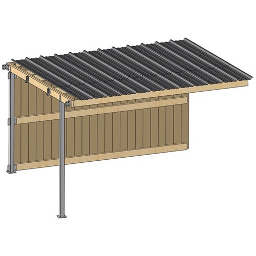 Extension d'abri 4,09x3,18 Clin Douglas 42 mm Ardoise