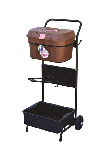 Chariot porte-selle Roul GM-malle pansage-box Caramel /rose