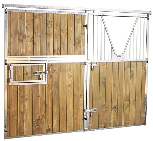 Façade de box ouvrante pleine bois/col de cygne Lg 3,5m