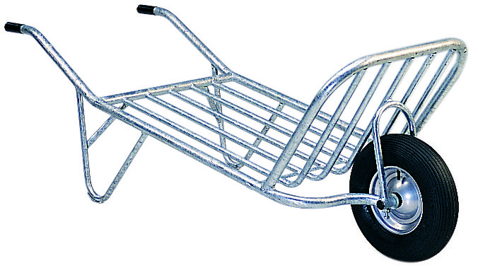Brouette à fourrage une roue monobloc galvanisée