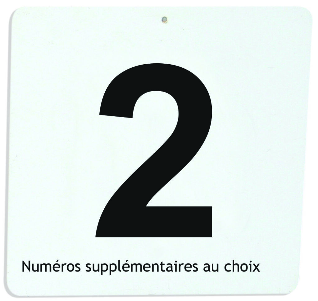Numéros supplémentaires de maniabilité  au choix Fond blanc