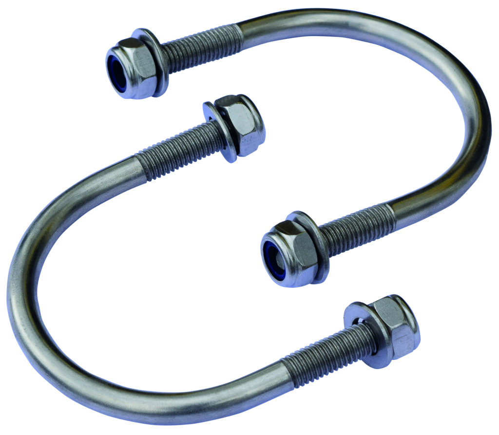 Lot de deux étriers inox pour tube 76mm