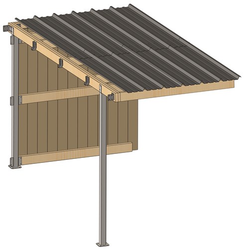 Extension abri Lg.2,20 mxP 4,18 m Planche Douglas 19mm