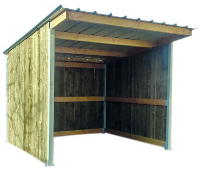 Abri 3,18x3,18 Planche Douglas 32 mm Ardoise